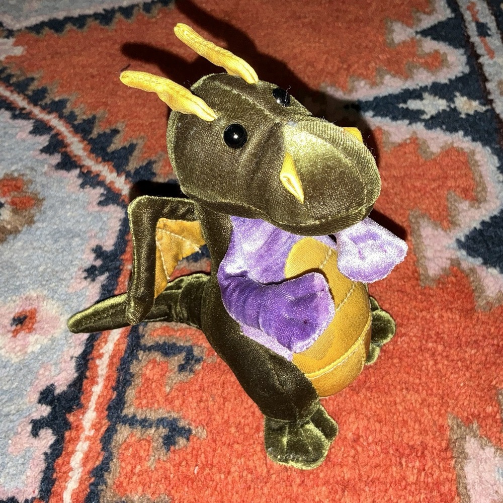 Douglas Cuddle Toys Plush Homer The Dragon Green Purple  7" Stuffed Animal